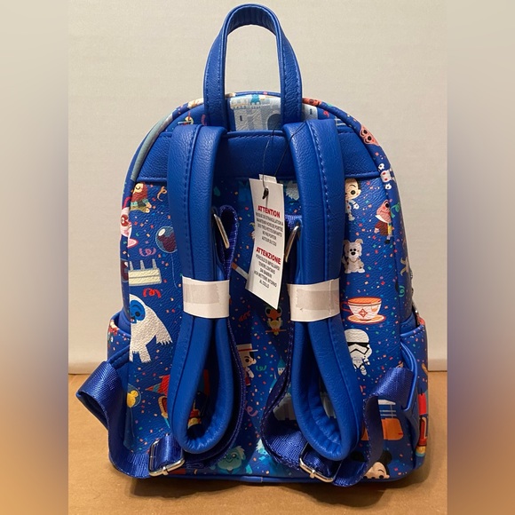 Disney Parks Icons Chibi Mickey Castle Dole Whip Loungefly Mini Backpack NEW - Picture 3 of 7